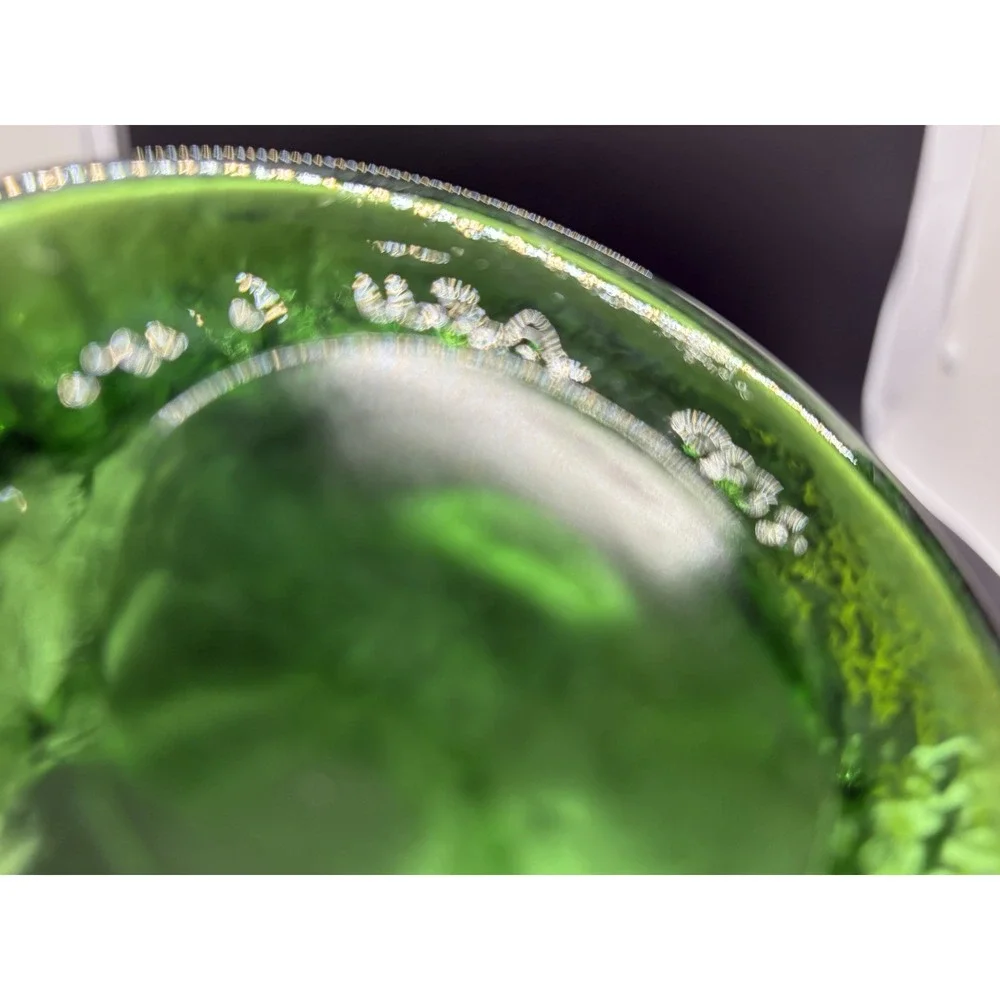 1 Vintage X Large EO‎ BRODY CO Hoosier Emerald Green Glass Vases Crinkle Design